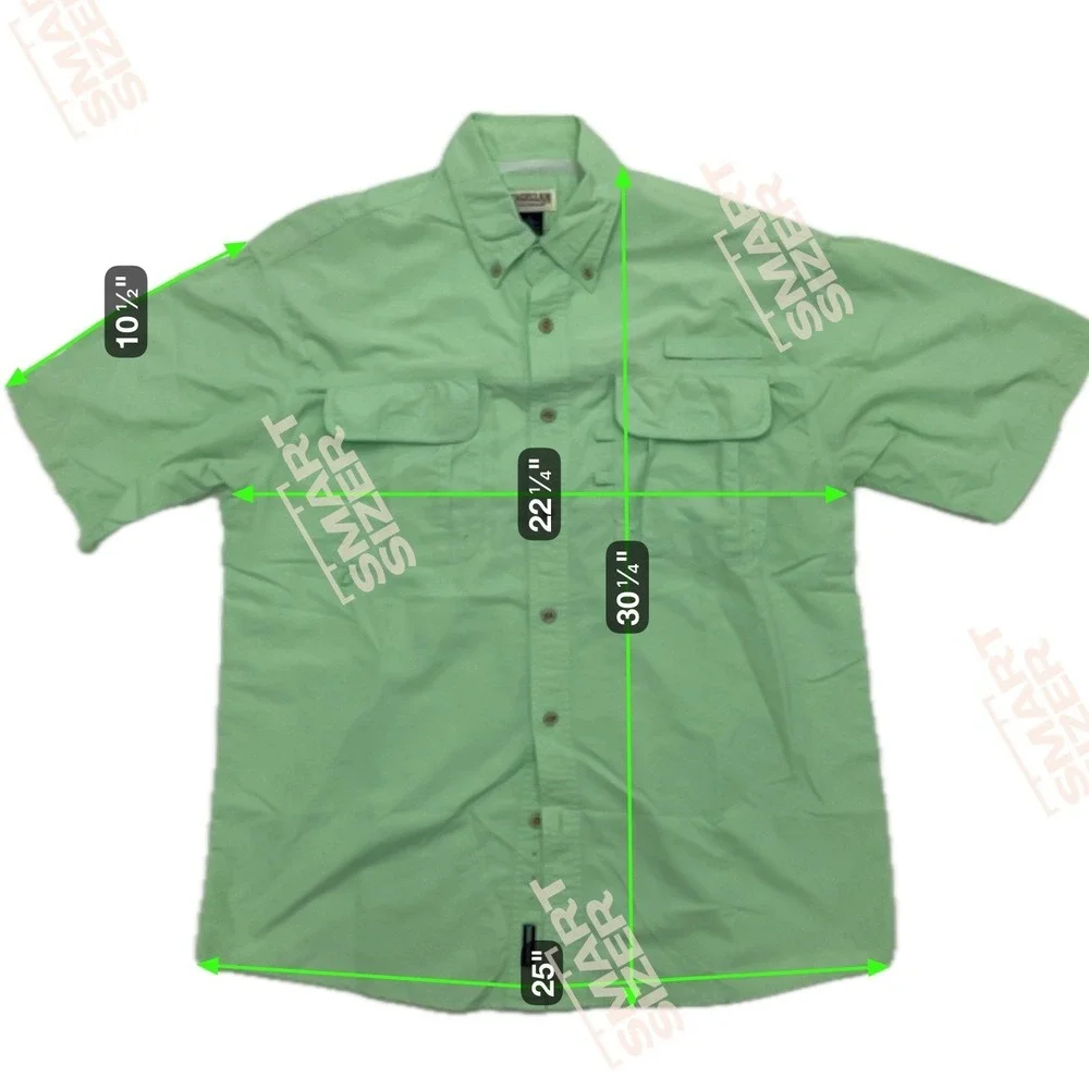 Magellan Sportswear‎ Men's Short Sleeve Button Up Shirt Light Green Size Large - Picture 12 of 12